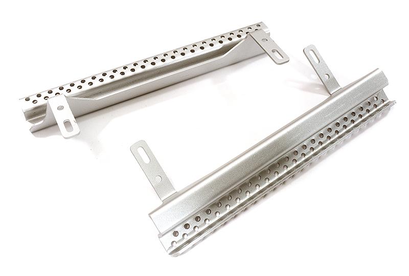 C28469SILVER Alloy Machined Side Step Plate Set for Traxxas TRX-4 Scale & Trail Crawler - Image 1