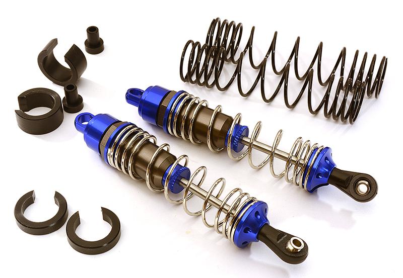 C28476BLUE Machined 90mm Front Alloy Shocks for Traxxas 1/10 Stampede, Rustler & Slash - Image 1
