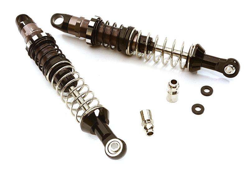 C28480BLACK 90mm Billet Machined Alloy Shocks for Axial 1/10 SCX-10, SCX10 II & SCX10 III - Image 1