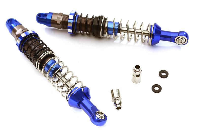 C28480BLUE 90mm Billet Machined Alloy Shocks for Axial 1/10 SCX-10, SCX10 II & SCX10 III - Image 1