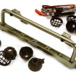 Realistic Roof Top 5 LED Light Bar Cage 148x41mm for 1/10 Scale Crawler