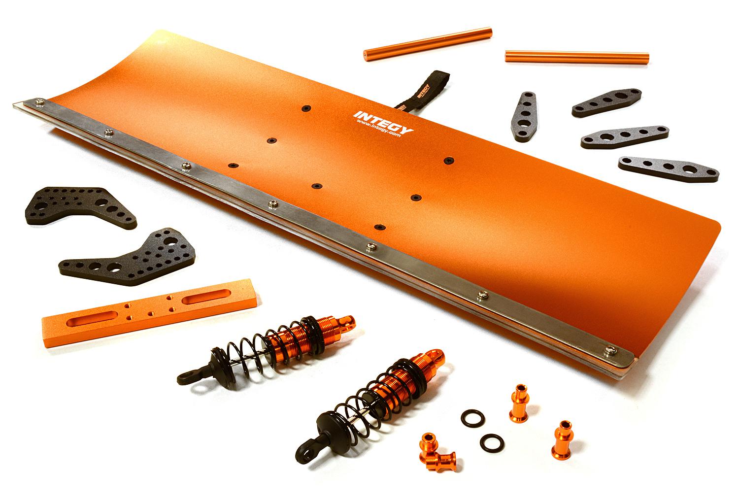 C28555ORANGE Alloy Machined 500mm Snowplow Kit for Traxxas 1/7 Unlimited Desert Racer - Image 1