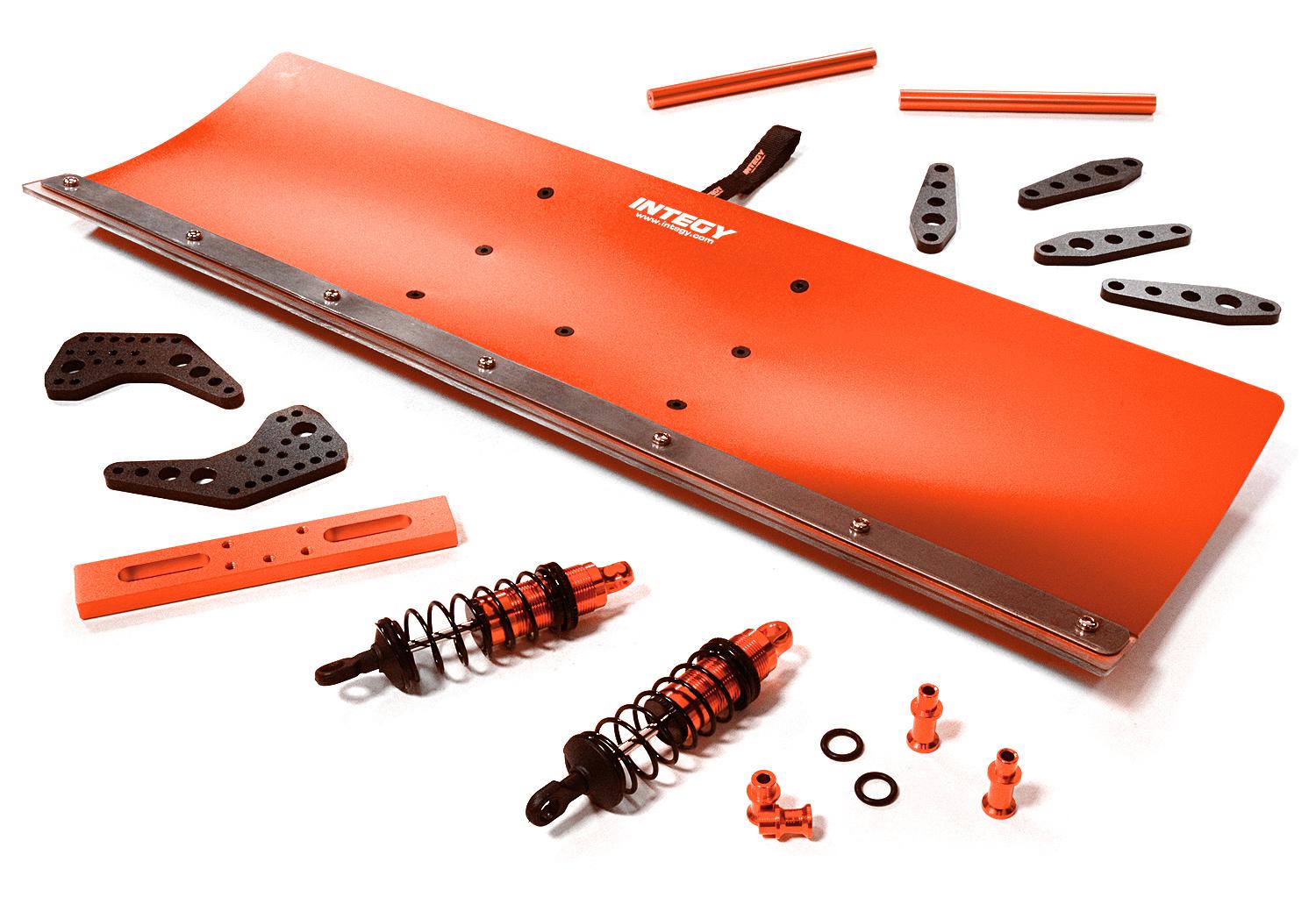 C28555RED Alloy Machined 500mm Snowplow Kit for Traxxas 1/7 Unlimited Desert Racer - Image 1