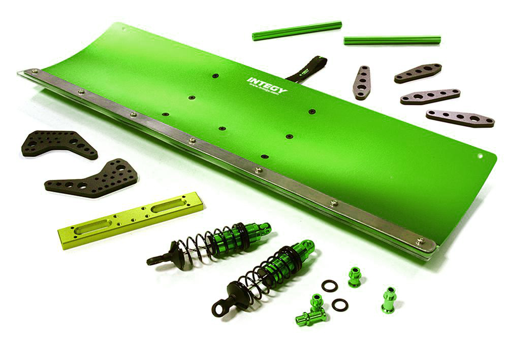 C28556GREEN Alloy Machined 400mm Snowplow Kit for Traxxas TRX-4 - Image 1