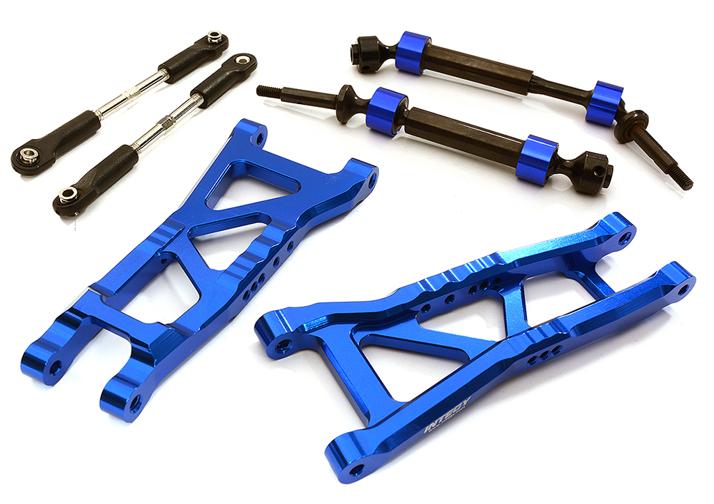 C28573BLUE Billet Extended Rear Suspension Kit+Drive Shafts for Traxxas 1/10 Slash 2WD 2555 - Image 1