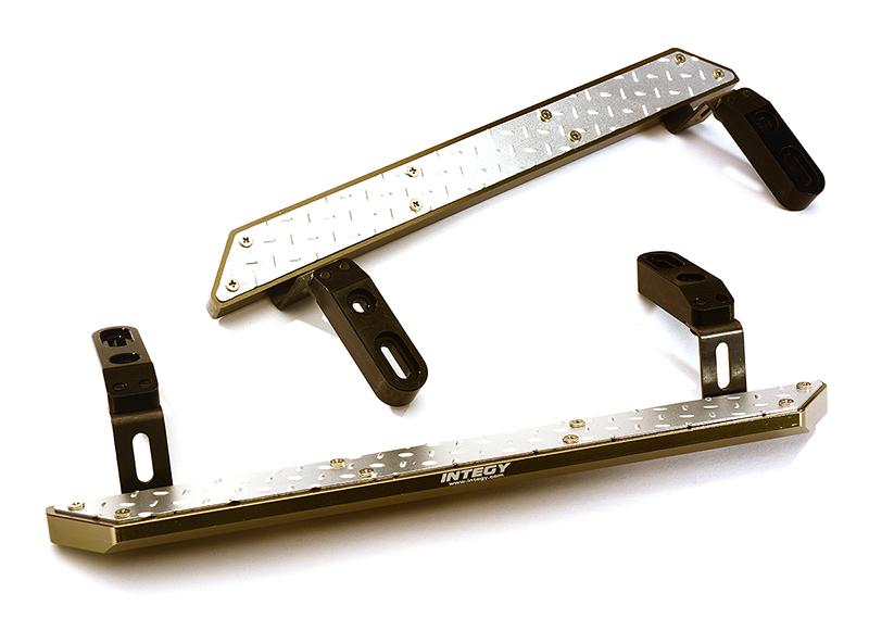 C28576GREY Alloy Machined Side Step Plate Set for Traxxas TRX-4 Scale & Trail Crawler - Image 1