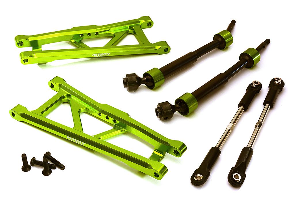 C28577GREEN Extended Rear Suspension Kit+Drive Shafts for 1/10 Stampede 2WD 1591 3641A 3655X - Image 1