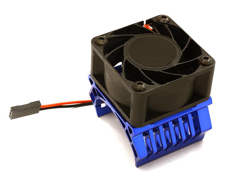 C28598BLUE 36mm Motor Heatsink+40x40mm Cooling Fan 17k rpm for Most 1/10 On-Road & Off-Road - Image 1