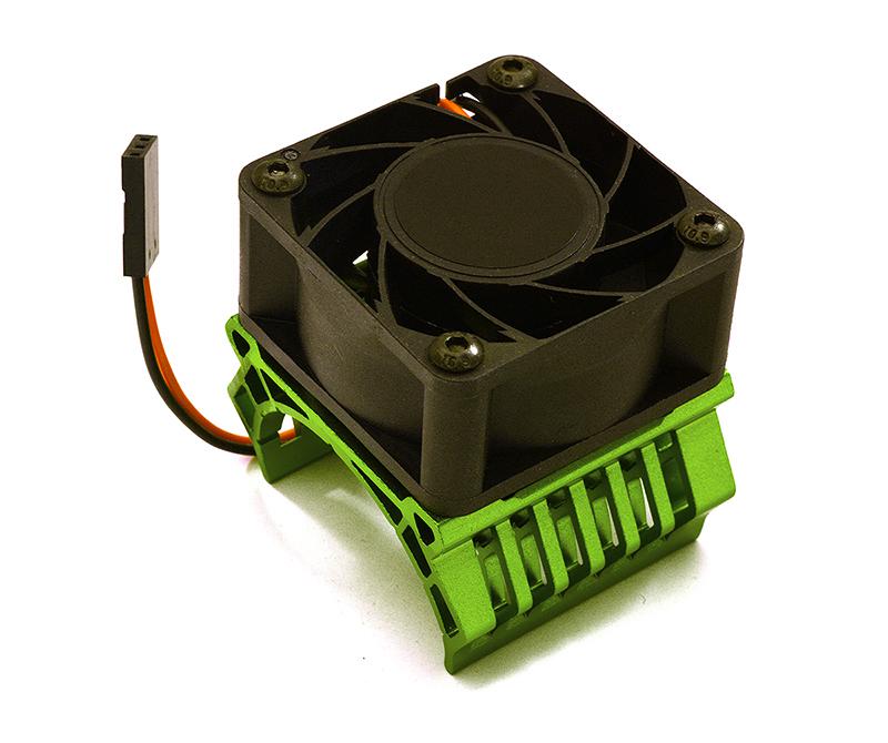 C28598DARKGREEN 36mm Motor Heatsink+40x40mm Cooling Fan 17k rpm for Most 1/10 On-Road & Off-Road - Image 1