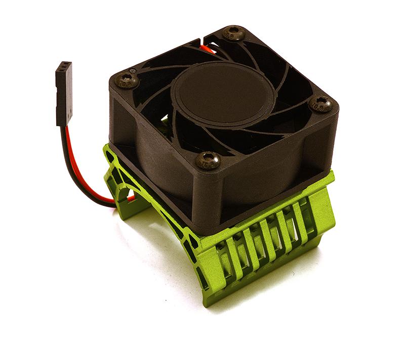 C28600GREEN 36mm Motor Heatsink+40x40mm Cooling Fan 17k rpm for 1/10 TR-MT10E & TRX-4 - Image 1