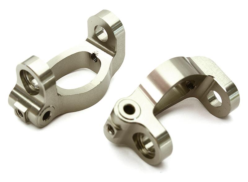 C28636GREY Billet Machined Alloy Caster Blocks for Tamiya 1/10 M-07 - Image 1