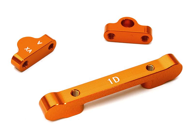 C28640ORANGE Billet Machined Alloy Rear Suspension Mount Set for Tamiya 1/10 TA07 PRO - Image 1