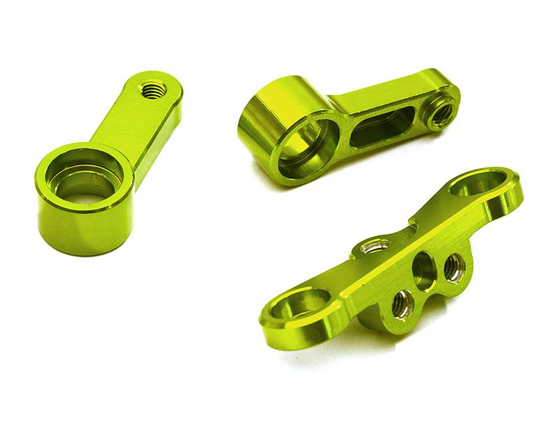 C28641GREEN Billet Machined Alloy Steering Bellcrank for Tamiya 1/10 TA07 PRO - Image 1