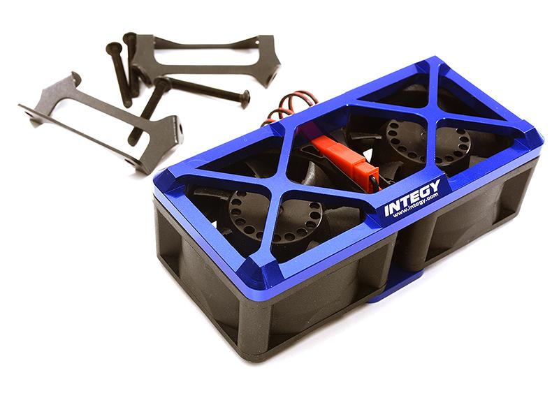 C28697BLUE Ultra High Speed Twin Cooling Fan Kit 17k rpm for Traxxas X-Maxx - Image 1
