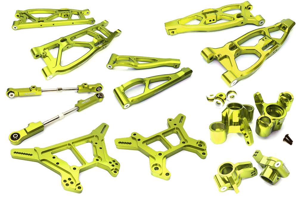 C28729GREEN Green Billet Machined Alloy Suspension Upgrade Kit for Arrma 1/8 Kraton 6S BLX - Image 1