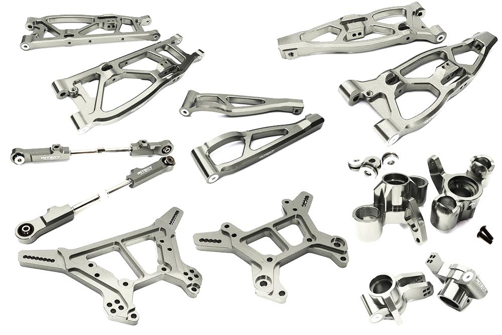 C28729GREY Grey Billet Machined Alloy Suspension Upgrade Kit for Arrma 1/8 Kraton 6S BLX - Image 1