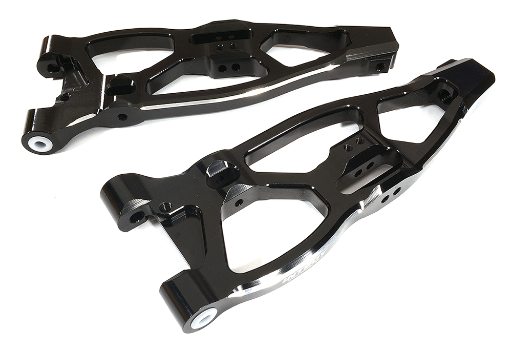 C28730BLACK Billet Machined Front Lower Suspension Arms for Arrma 1/8 Kraton 6S BLX AR330219 - Image 1