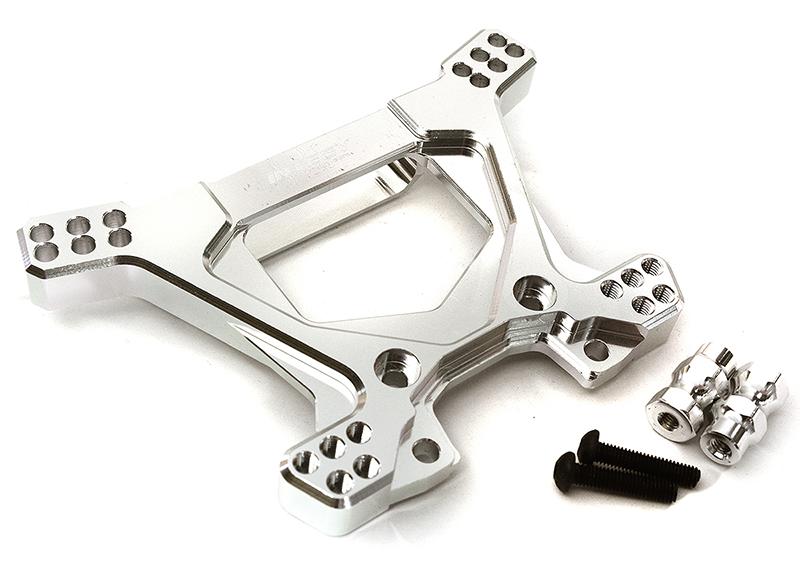 C28740SILVER Billet Machined Alloy Rear Shock Tower for Traxxas 1/10 Rustler 4X4 6738 - Image 1