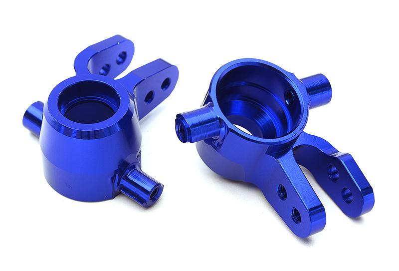 C28741BLUE Billet Machined Steering Knuckles for Traxxas 1/10 Rustler 4X4 6837 - Image 1
