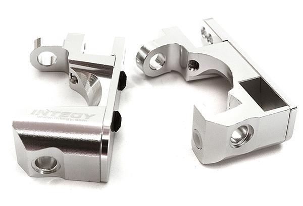 C28743SILVER Billet Machined Alloy Caster Blocks for Traxxas 1/10 Rustler 4X4 - Silver 6832 - Image 1