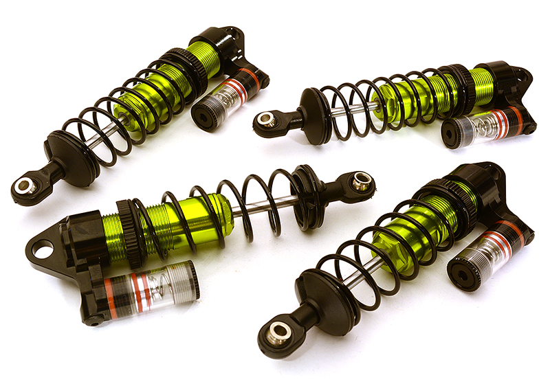 C28801GREEN Billet Machined Piggyback Shock Set (4) for Traxxas 1/10 Bandit 2WD - Image 1