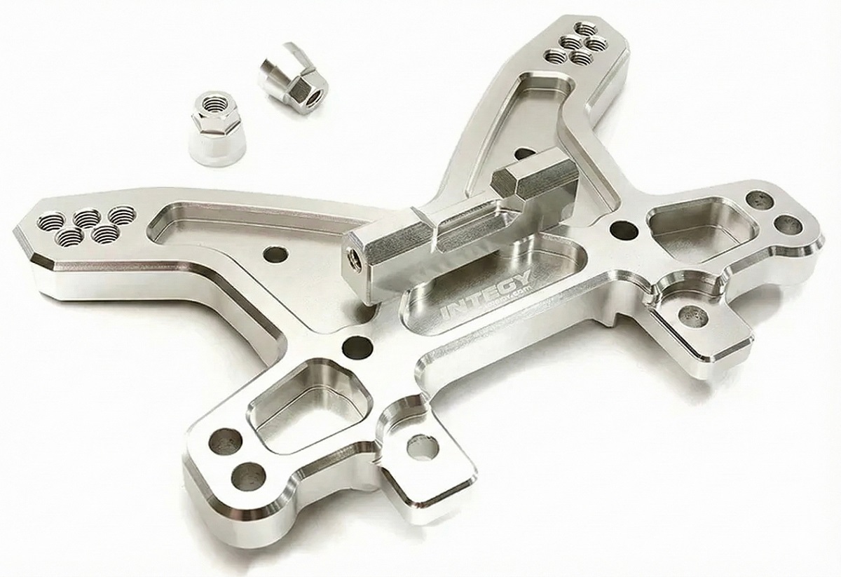 C28839SILVER Billet Machined Rear Shock Tower for Losi 1/5 Desert Buggy XL-E - Image 1