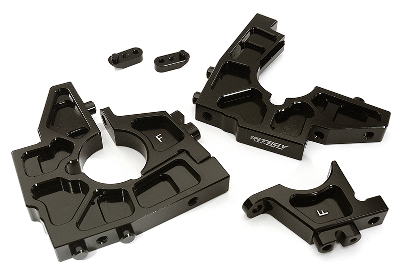 C28841BLACK Billet Machined Front Bulkhead Set for Losi 1/5 Desert Buggy XL-E - Black - Image 1
