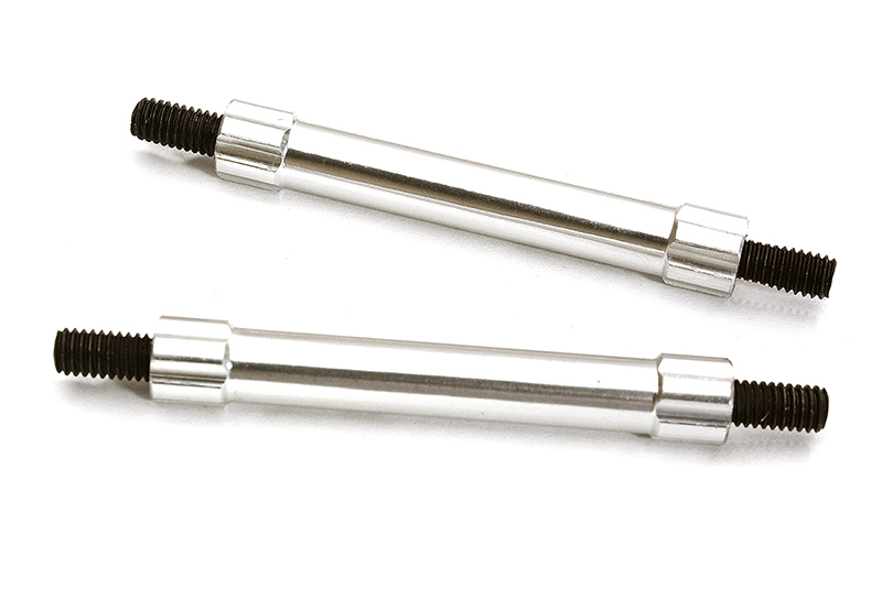 C28878SILVER Billet Machined 50mm Aluminum Linkages (2) M4 Threaded for 1/10 Scale Crawler - Image 1