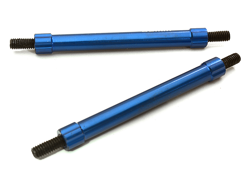 C28880BLUE Billet Machined 60mm Aluminum Linkages (2) M4 Threaded for 1/10 Scale Crawler - Image 1