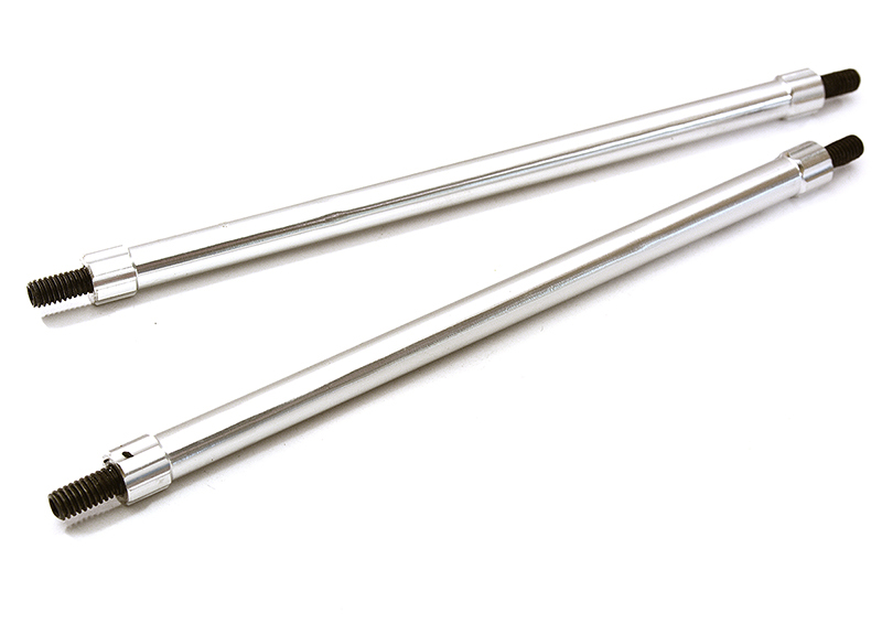 C28888SILVER Billet Machined 100mm Aluminum Linkages (2) M4 Threaded for 1/10 Scale Crawler - Image 1