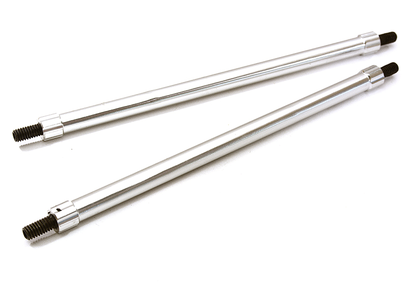C28891SILVER Billet Machined 115mm Aluminum Linkages (2) M4 Threaded for 1/10 Scale Crawler - Image 1