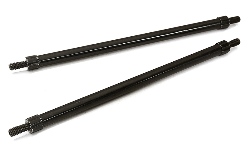 C28893BLACK Billet Machined 125mm Aluminum Linkages (2) M4 Threaded for 1/10 Scale Crawler - Image 1