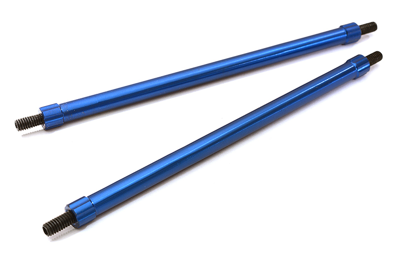 C28894BLUE Billet Machined 130mm Aluminum Linkages (2) M4 Threaded for 1/10 Scale Crawler - Image 1