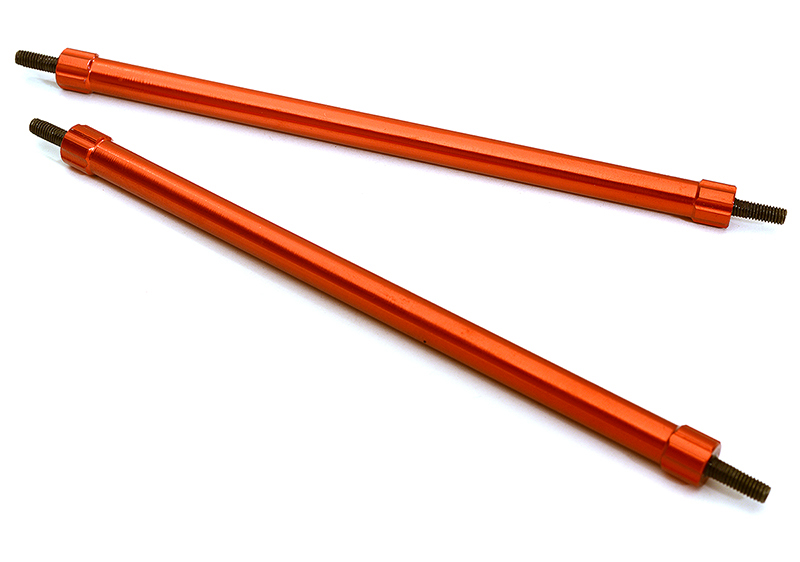 C28895RED Billet Machined 95mm Aluminum Linkages (2) M3 Threaded for 1/10 Scale Crawler - Image 1