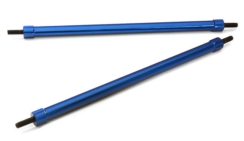 C28896BLUE Billet Machined 105mm Aluminum Linkages (2) M3 Threaded for 1/10 Scale Crawler - Image 1