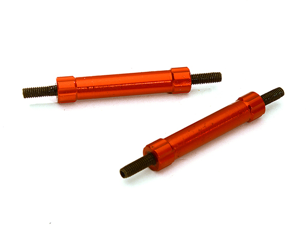 C28901RED Billet Machined 45mm Aluminum Linkages (2) M3 Threaded for 1/10 Scale Crawler - Image 1