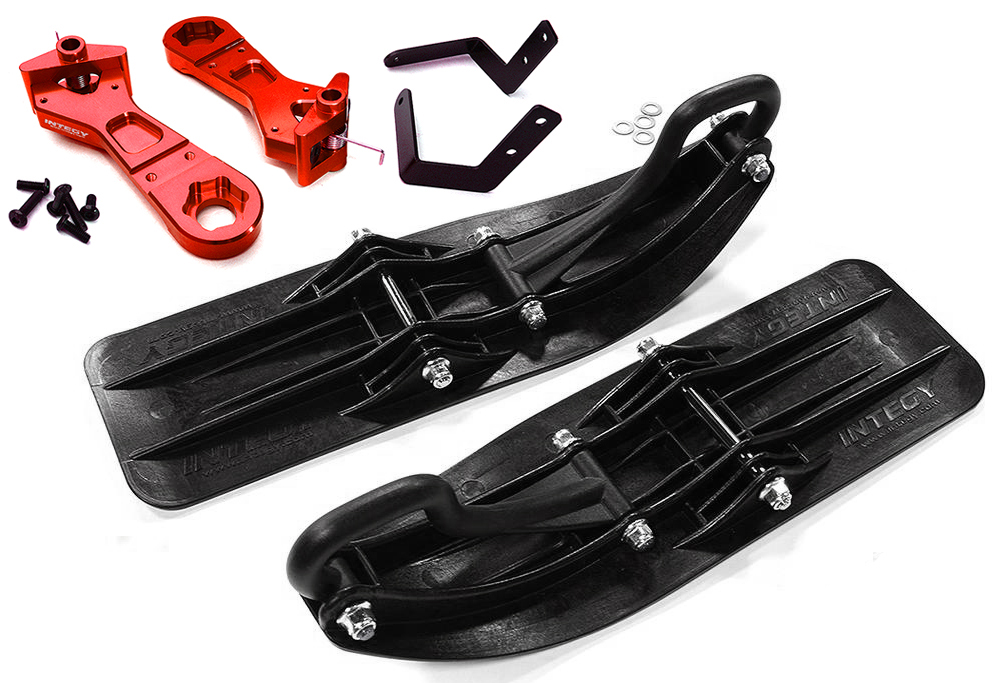 C29019RED Front Sled Ski Attachment Set for Arrma 1/8 Kraton 6S BLX (for RWD Operation) - Image 1