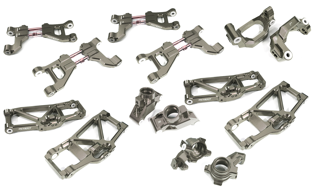 C29368GREY Billet Machined Grey Suspension Kit for Traxxas 1/10 Maxx 4S Truck - Image 1