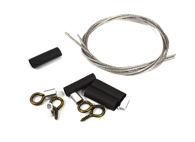 C29502 Realistic 1/10 Scale Steel Cable & Hook Set for Off-Road R/C Crawler - Image 1