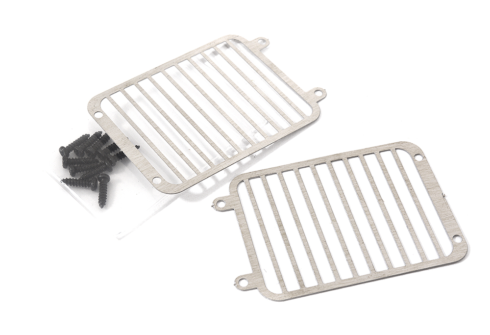 C29526SILVER Realistic Scale Metal Headlight Guards (2) for Traxxas G500 / G63 Crawler - Image 1