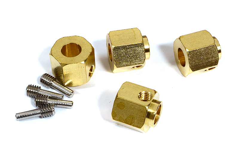 C29560 12mm Hex Wheel (4) Hub Brass 12mm Thick for Traxxas TRX-4 Scale & Trail Crawler - Image 1