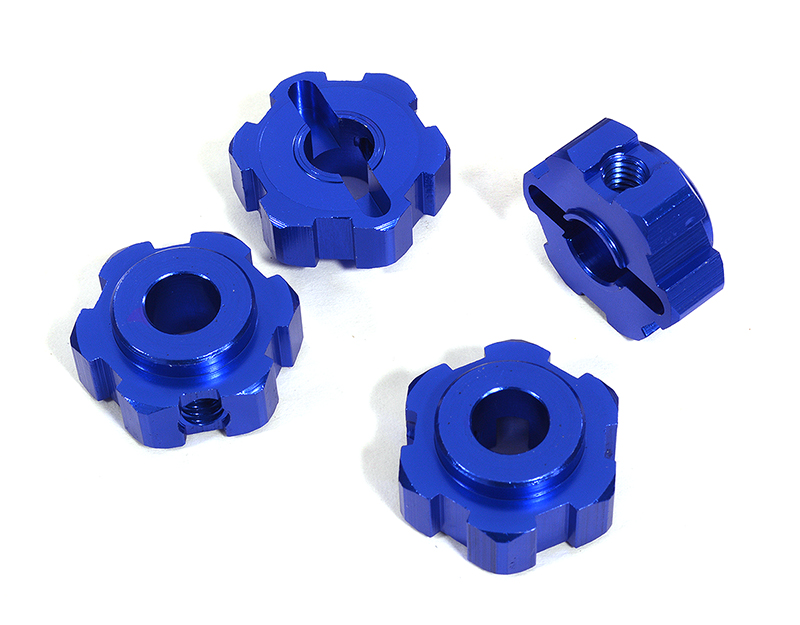 C29600BLUE Billet Machined Alloy Wheel Hex (4) for Traxxas 1/10 Maxx 4S Truck 8956 - Image 1