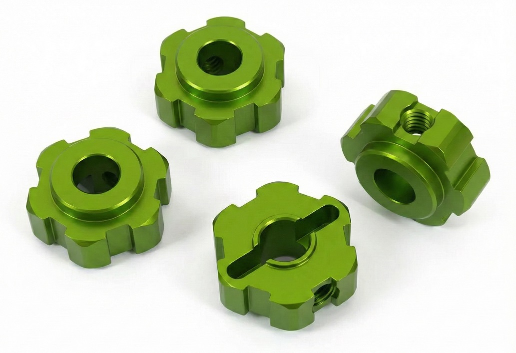 C29600GREEN Billet Machined Alloy Wheel Hex (4) for Traxxas 1/10 Maxx 4S Truck 8956 - Image 1