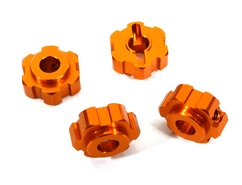 C29600ORANGE Billet Machined Alloy Wheel Hex (4) for Traxxas 1/10 Maxx 4S Truck 8956 - Image 1
