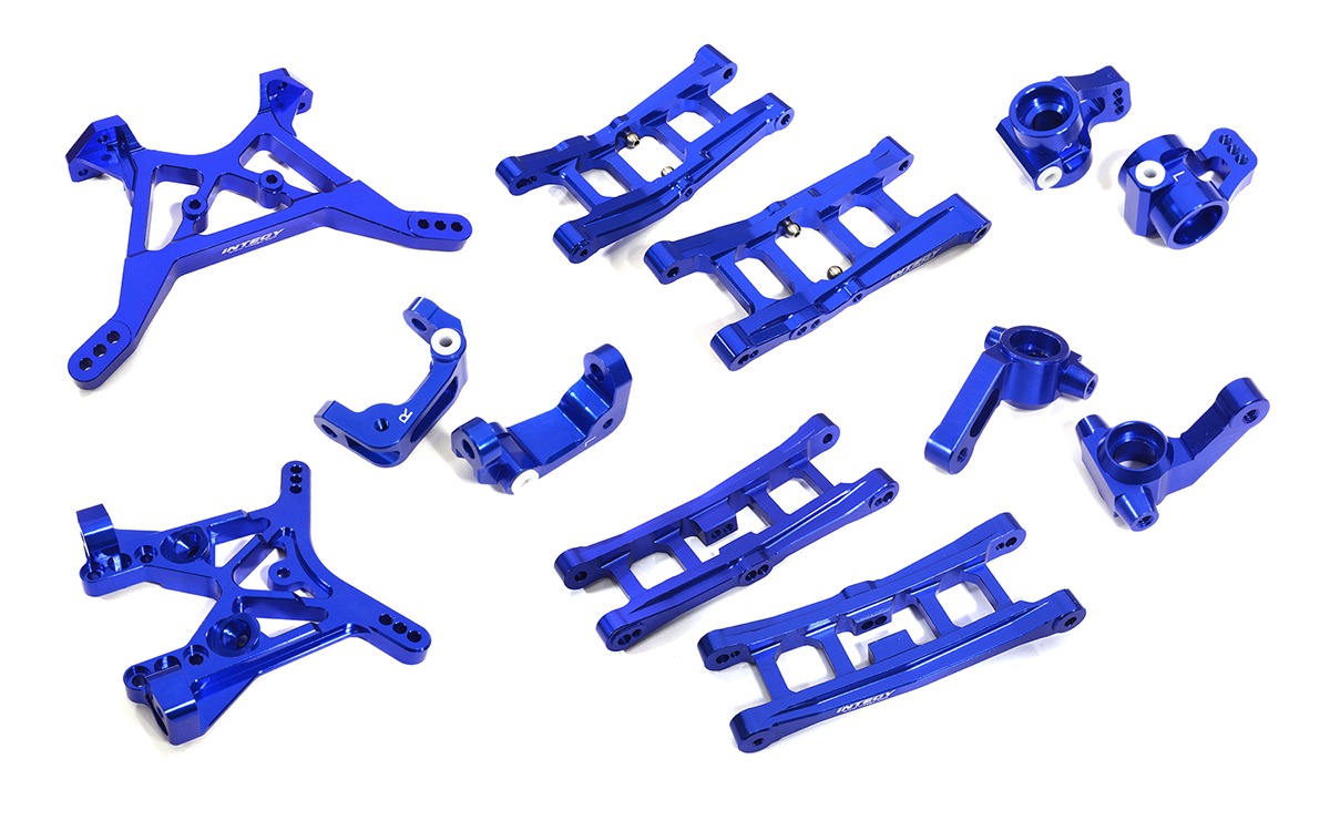 C29607BLUE Billet Machined Alloy Suspension Kit for Team Associated DR10 Drag Race Car RTR - Image 1