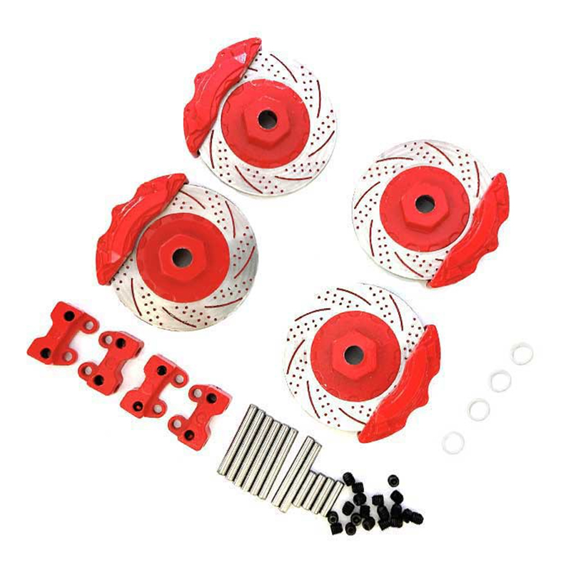 C29937RED Realistic Alloy Brake Disc Set for Traxxas 1/10 TRX-4 Trail Crawler - Image 1