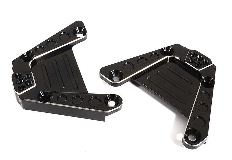 C30057BLACK Billet Machined Black Rear Shock Towers for Axial 1/10 SCX10 III - Image 1