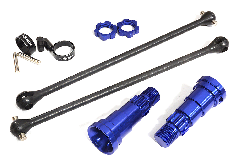 Universal Drive Shafts w/ +6mm Ext. Stub Axles (2) for TRX 8S X-Maxx 4X4 7750X