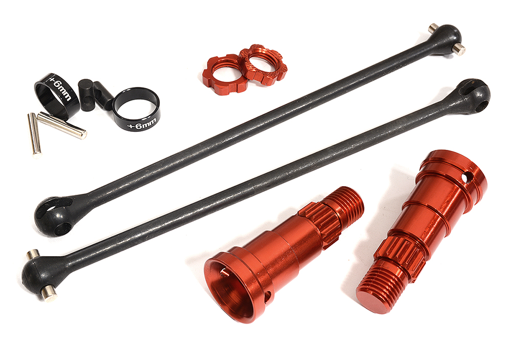 Universal Drive Shafts w/ +6mm Ext. Stub Axles (2) for TRX 8S X-Maxx 4X4 7750X