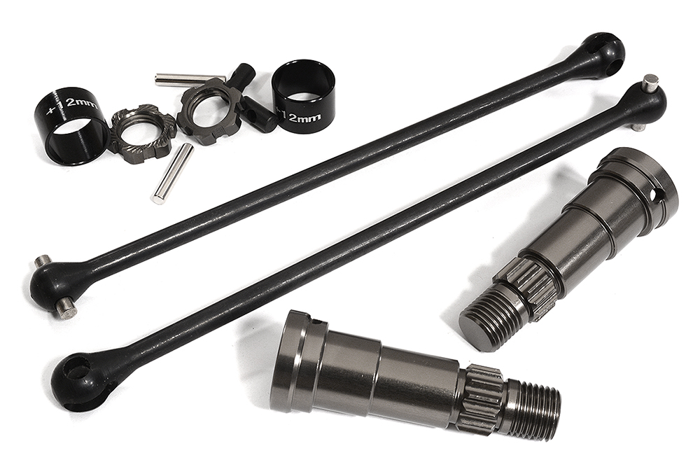 Universal Drive Shafts w/ +12mm Ext. Stub Axles (2) for TRX 8S X-Maxx 4X4 7750X
